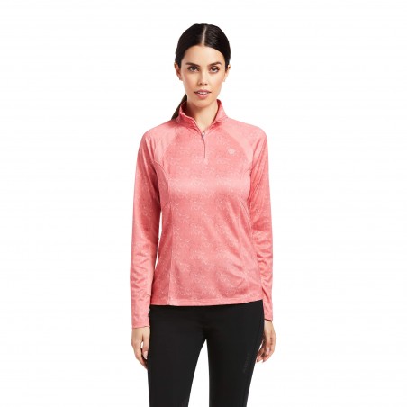 Ariat Sunstopper 2.0 1/4 Zip treenipaita, TROT LINE PRINT