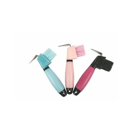 HKM Hoof pick brush with silica gel grip