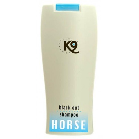 K9 Black Out shampoo tummille hevosille
